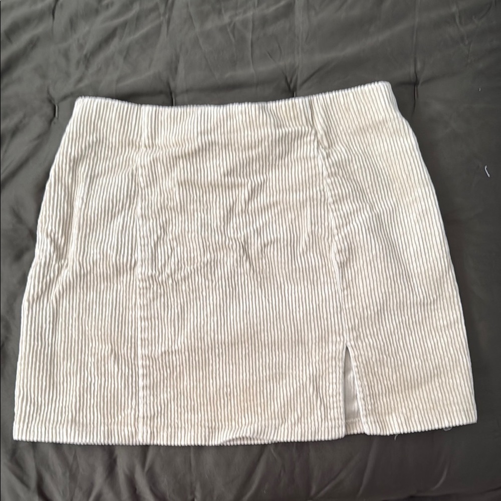 Elegant Cream Corduroy Skirt